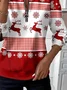 Lässig Rundhals Weihnachten Sweatshirt Print