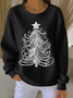 Lässig Rundhals Weihnachten Sweatshirt Print
