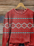 Lässig Rundhals Geometrisch Sweatshirt Print