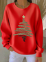Lässig Rundhals Weihnachten Sweatshirt Print