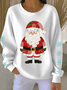 Lässig Rundhals Weihnachtsmann Sweatshirt Print