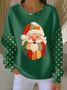 Lässig Rundhals Weihnachtsmann Sweatshirt Print
