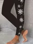 Damen Weihnachten Lässig Alle Jahreszeiten Print Lang Leggings