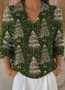 Damen Weihnachtsmann Langarm Bequem Retro Pullover