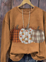 Lässig Rundhals Halloween (Kürbis) Sweatshirt Print