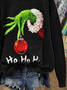 Lässig Rundhals Weihnachten Sweatshirt Print