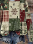 Lässig Rundhals Weihnachten Sweatshirt Print