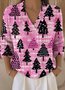 Damen Weihnachtsmann Langarm Bequem Retro Pullover