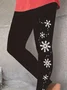 Damen Weihnachten Lässig Alle Jahreszeiten Print Lang Leggings