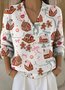Damen Weihnachten Langarm Bequem Retro Pullover