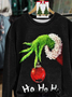 Lässig Rundhals Weihnachten Sweatshirt Print