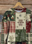 Lässig Rundhals Weihnachten Sweatshirt Print