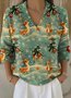 Damen Weihnachten Langarm Bequem Retro Pullover
