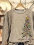 Lässig Rundhals Weihnachten Sweatshirt Print
