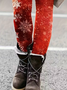 Damen Weihnachten Lässig Alle Jahreszeiten Print Lang Leggings