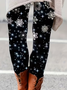 Damen Weihnachten Lässig Alle Jahreszeiten Print Lang Leggings