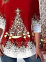 Lässig Weihnachten Rundhals Langarm T-Shirt