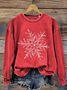 Lässig Rundhals Weihnachten Sweatshirt Print