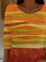 Damen Abstrakt Langarm Bequem Lässig Print Pullover