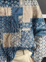 Damen Abstrakt Langarm Bequem Retro Print Pullover