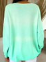 Damen Baumwolle Farbverlauf Langarm Bequem Lässig Pullover