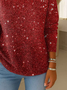 Damen Weihnachten Langarm Bequem Retro Print Pullover
