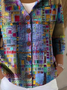 Damen Abstrakt Langarm Bequem Lässig Print Strickjacke