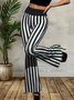 Damen Gestreift Lang Hose Lässig Frühling/Herbst Hose