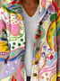 Damen Winter Oberbekleidung Retro Geometrisch Langarm Jacke