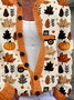 Damen Ahornblatt Langarm Bequem Retro Print Strickjacke