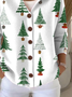 Damen Weihnachten Langarm Bequem Lässig Print Strickjacke