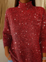 Damen Weihnachten Langarm Bequem Retro Print Pullover