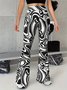 Damen Gestreift Lang Hose Lässig Frühling/Herbst Hose