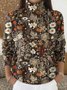 Damen Weihnachten Langarm Bequem Retro Pullover