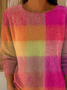 Damen Abstrakt Langarm Bequem Lässig Print Pullover