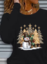 Lässig Weihnachtsschneemann Rundhals Langarm T-Shirt