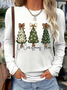 Lässig Weihnachten Rundhals Langarm T-Shirt