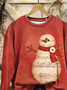 Lässig Rundhals Weihnachtsschneemann Sweatshirt Print