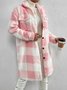 Damen Winter Oberbekleidung Lässig Print Kariert Langarm Schalkragen Jacke