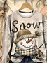 Lässig Rundhals Weihnachtsschneemann Sweatshirt Print