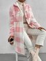 Damen Winter Oberbekleidung Lässig Print Kariert Langarm Schalkragen Jacke