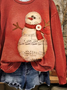 Lässig Rundhals Weihnachtsschneemann Sweatshirt Print