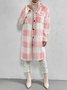 Damen Winter Oberbekleidung Lässig Print Kariert Langarm Schalkragen Jacke