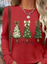 Lässig Weihnachten Rundhals Langarm T-Shirt