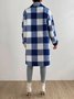 Damen Winter Oberbekleidung Lässig Print Kariert Langarm Schalkragen Jacke