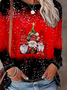 Lässig Weihnachten Rundhals Langarm T-Shirt