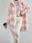 Damen Winter Oberbekleidung Lässig Print Kariert Langarm Schalkragen Jacke