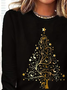 Lässig Weihnachten Rundhals Langarm T-Shirt