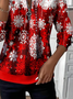 Lässig Rundhals Weihnachten Sweatshirt Print