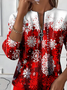 Lässig Rundhals Weihnachten Sweatshirt Print